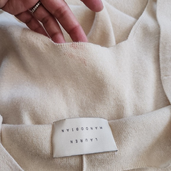 Lauren Manoogian Knit Maxi Dress Size 3 Large Baby Alpaca Organic Cotton Cream - Picture 11 of 13